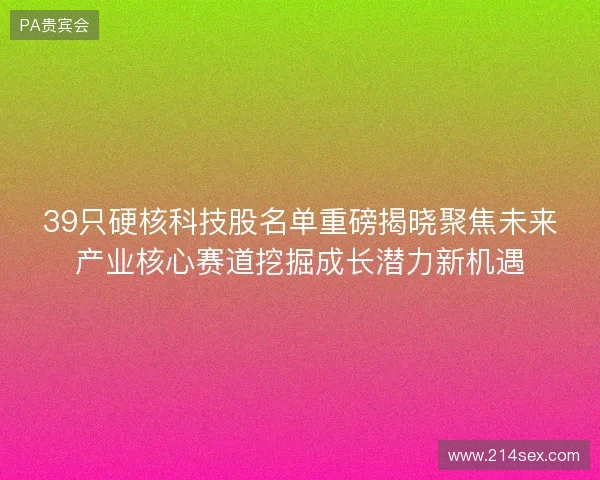 39只硬核科技股名单重磅揭晓聚焦未来产业核心赛道挖掘成长潜力新机遇 39只硬核科技股名单重磅揭晓聚焦未来产业核心赛道挖掘成长潜力新机遇