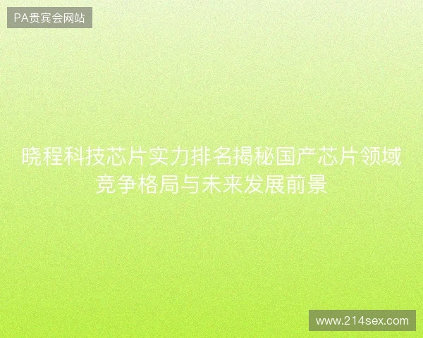 晓程科技芯片实力排名揭秘国产芯片领域竞争格局与未来发展前景 晓程科技芯片实力排名揭秘国产芯片领域竞争格局与未来发展前景